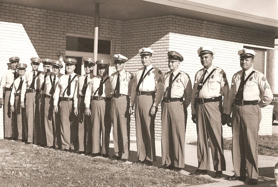 officers in front of New HQ - 1960 - clean - small