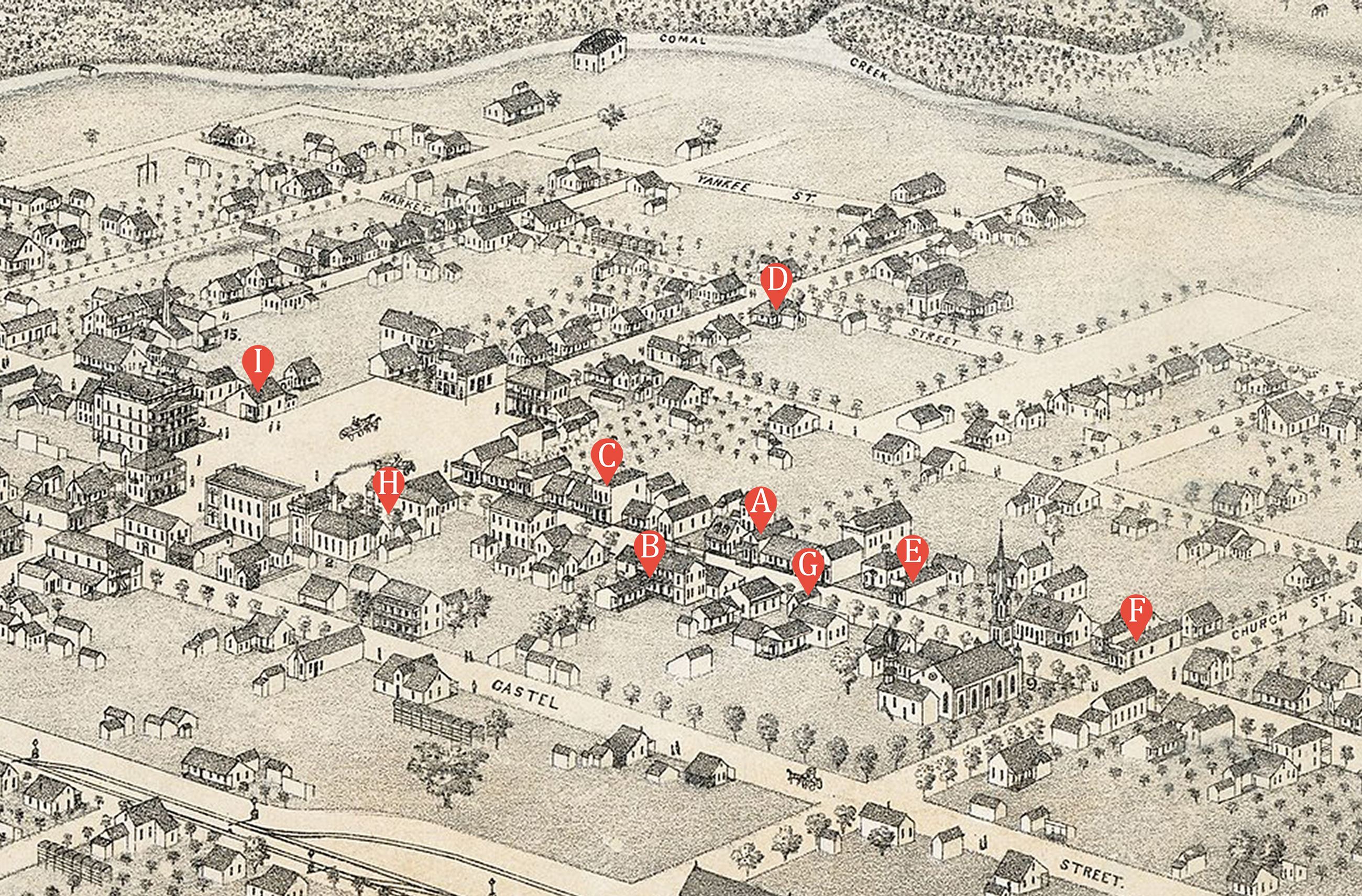1886 Map with Locations
