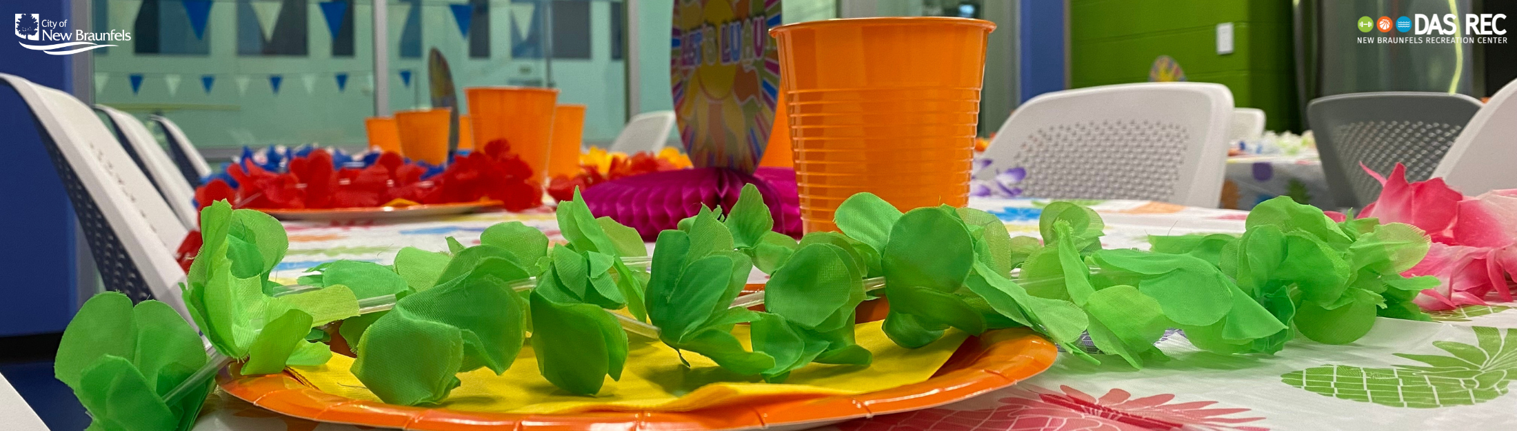 A table at Das Rec decorated for an upcoming birthday party