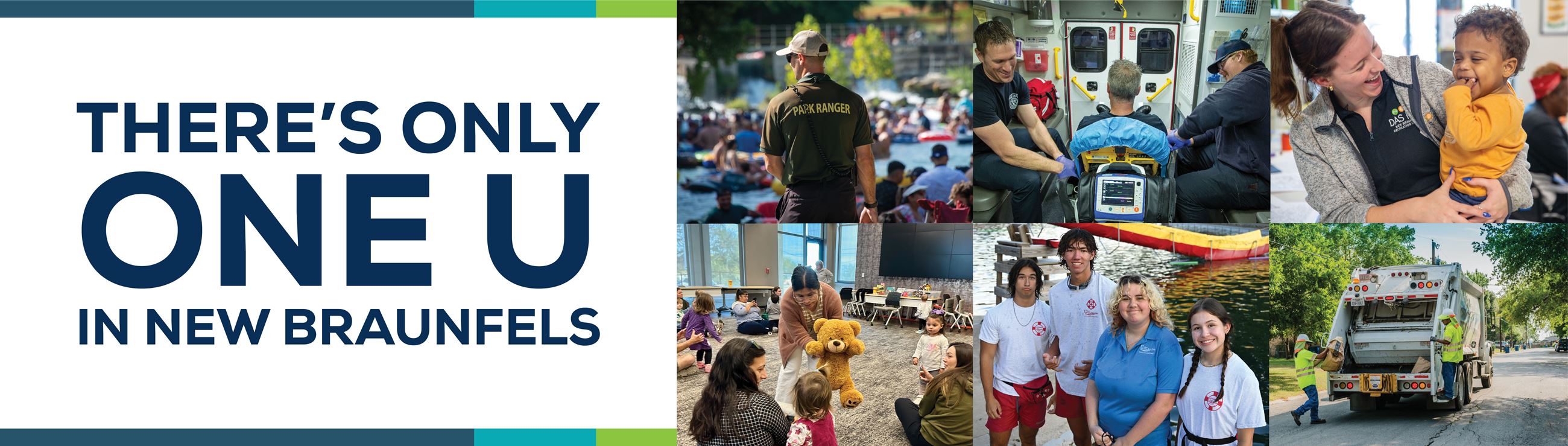 There's Only One U in New Braunfels Hiring Banner with Photos of City Team Members