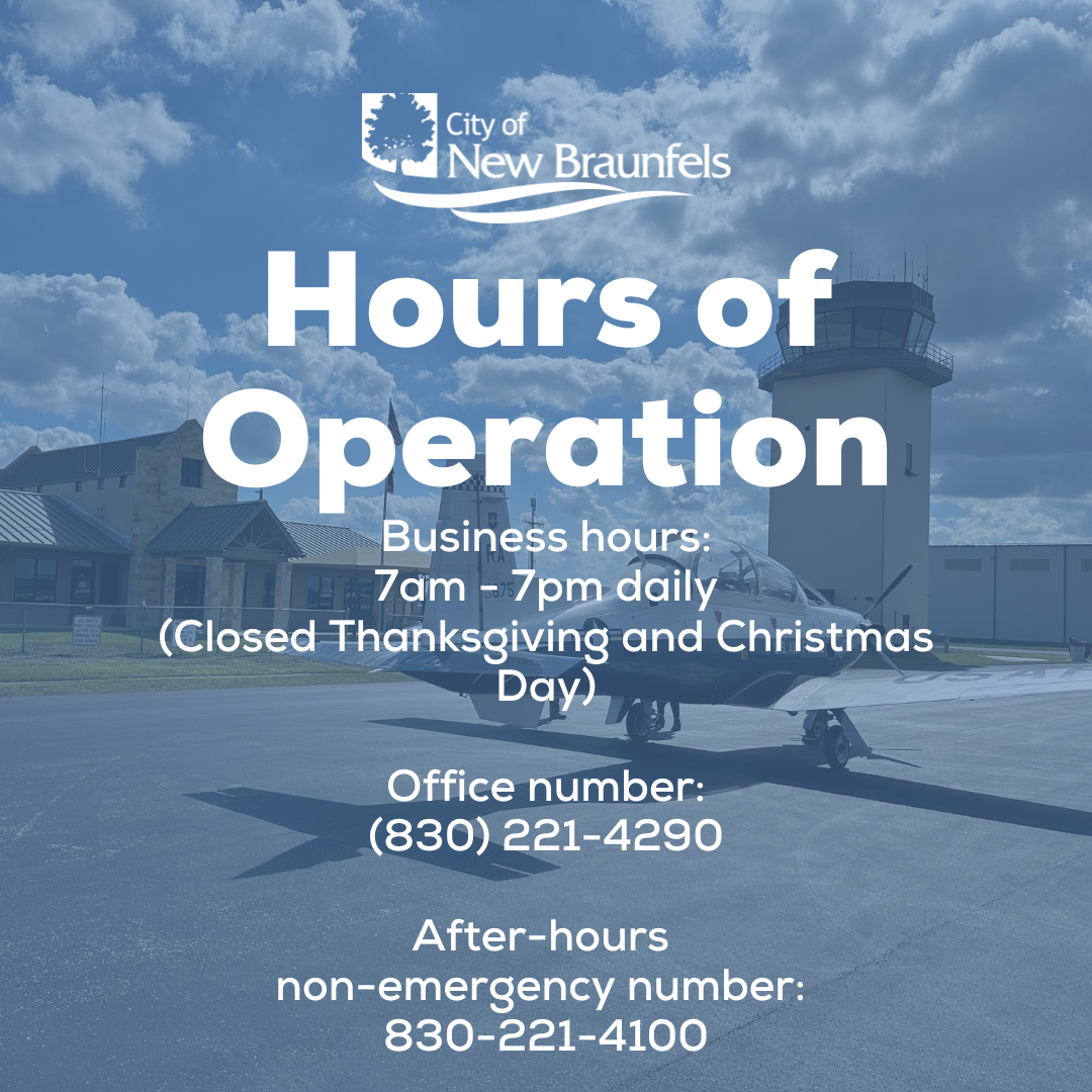 Airport Hours of Operation w Holiday Notice