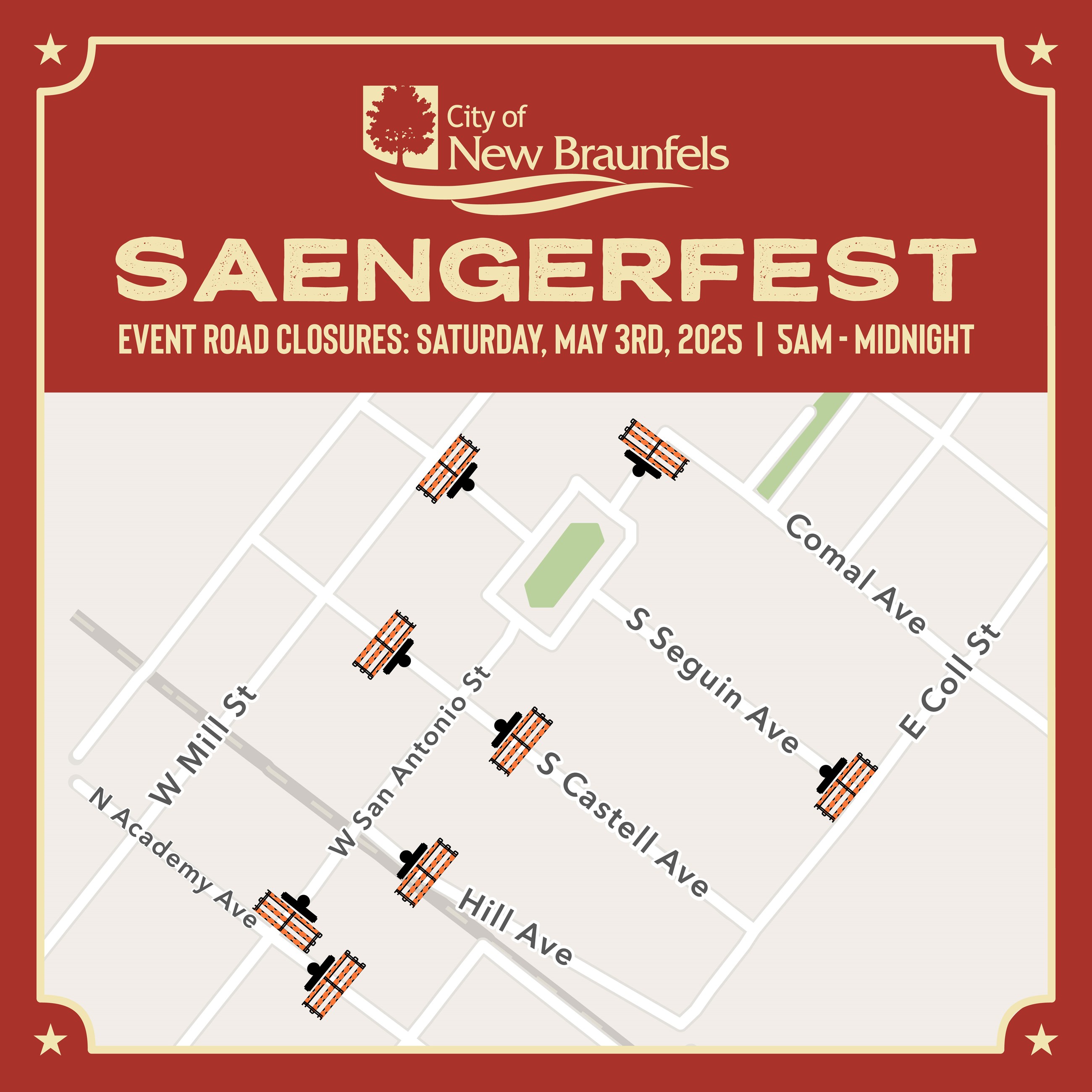 2025 Saengerfest Road Closures